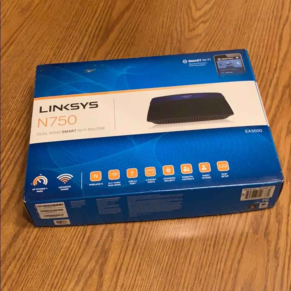 Linksys N 750 Dual Band Smart Wi-Fi Router.